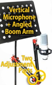 Copy Stand with Angled Boom Arm and Vertical Microphone